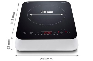 ПОРТАТИВНАЯ ИНДУКЦИОННАЯ ПЛИТА MD18490, 2000 Вт, ТАЙМЕР, 8 ПРОГРАММ