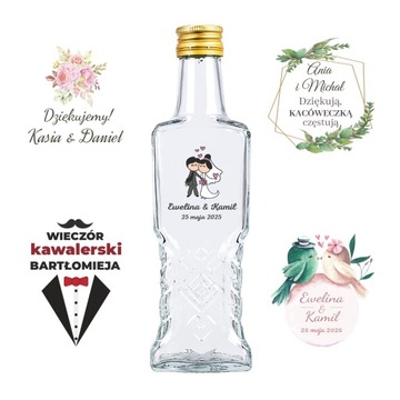 5x Butelki na prezent UKRAINKA 200 ml na wesele