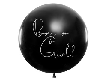 Balon Gender Reveal niebieskie konfetti 100cm
