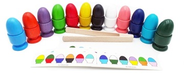SORTER KOLORÓW montessori JAJKA 12 kolorów +GRATIS