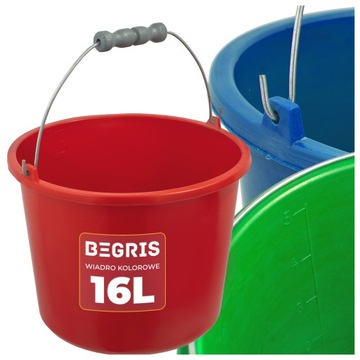 WIADRO BUDOWLANE GOSPODARCZE KOLOROWE 16L