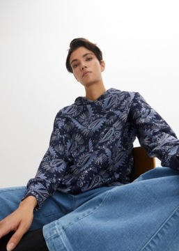 B.P.C bluza damska niebieska z kapturem wzory 40/42.