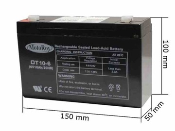 AKUMULATOR OT 10A-6V 10Ah