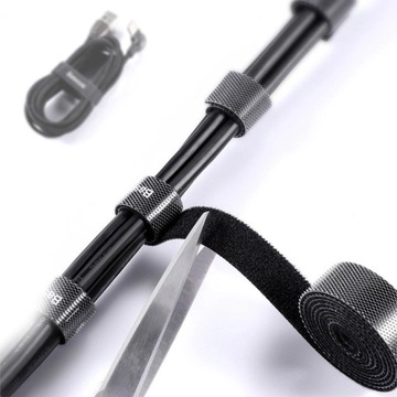 Лента-органайзер для кабеля Baseus Velcro - липучка, черная, 1 м