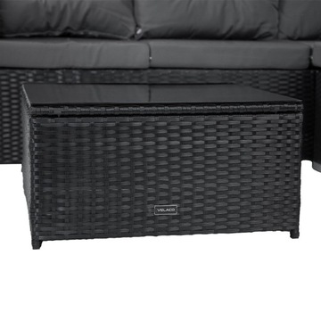 КОМПЛЕКТ САДОВОЙ МЕБЕЛИ САДОВЫЙ УГЛОВОЙ КОМПЛЕКТ SALTO RATTAN, 5 МЕСТ, СЕРЫЙ