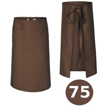 Zapaska kelnerska, fartuch dł. 75cm kolor BRĄZOWY