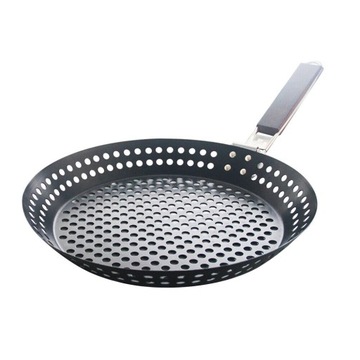 Patelnia Grillowa Składana na Grill do Warzyw Mięsa Ryb 31cm z Otworami