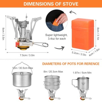 Мини-газовая плита Aomiun для кемпинга, походная печь
