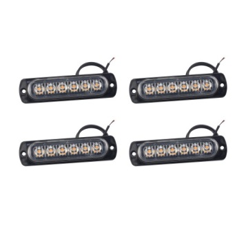 4x Licht OSTRZEGAWCZA OBRYSOWA STROBOSKOP 6 LED 112mm pomaranczowa 12V 24V