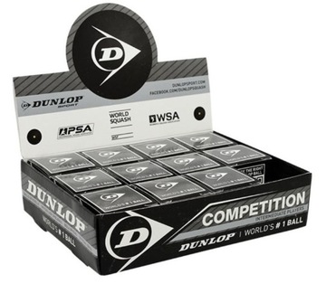 ZESTAW 12 X Piłki do squasha Dunlop Competition żółta kropka 12 szt.