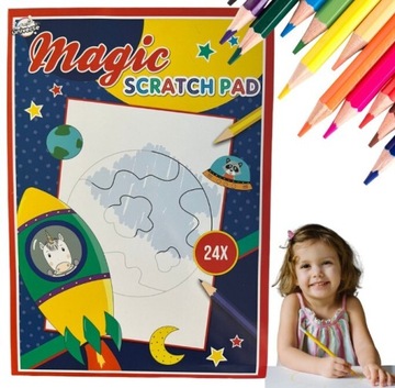 Magic Scratch Pad MAGICZNY BLOK ZDRAPKA 24 STR - KOSMOS