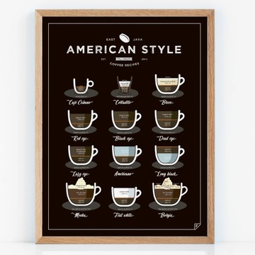 Plakat kawa American Style Coffee 30x40 cm
