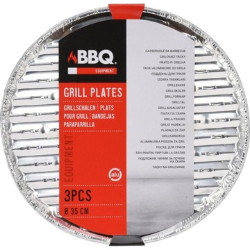 Tacka grillowa ALUMINIOWE TACKI NA GRILLA średnica 35cm 3SZT BBQ