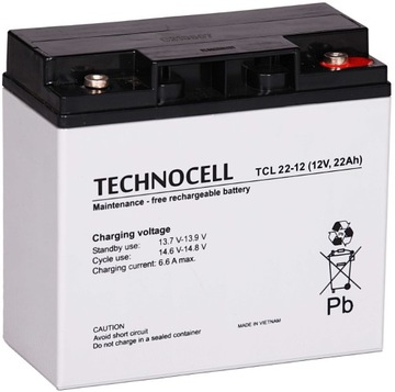 АККУМУЛЯТОР AGM VRLA НЕОБХОДИМЫЙ TECHNOCELL TCL 12В 22Ач ДЛЯ APC RBC