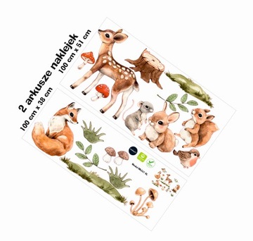 Наклейки на стену для детей Наклейка на стену Лесные животные Лес XL