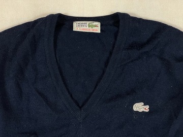 Lacoste sweter męski logo szeroki klasyk v-neck L