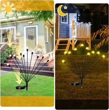 4x солнечные светлячки, садовые лампы 10LED