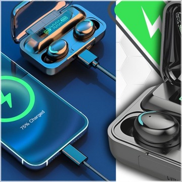 Беспроводные наушники Bluetooth 5.1 F9+ с микрофоном Powerbank, модель 2024 г.