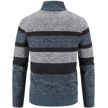 Мужской кардиган в полоску с цветными блоками и застежкой-молнией, свитшот