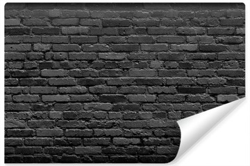 Fototapeta Czarna CEGŁA Mur Dekor Efekt 3D 450x300