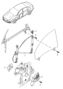 МЕХАНИЗМ ПЕРЕДНЕГО ОКНА 4F0837461D AUDI A6 S6 RS6 C6