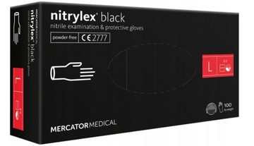 Rękawice nitrylowe Nitrylex Black czarne rozmiar L