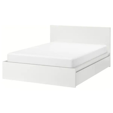 IKEA MALM Rama łóżka z 2 pojemnikami biały 140x200