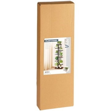 Подставка для цветов из черного металла, 8-ми ярусная, 142 см.