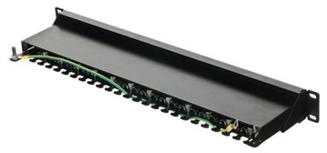 Patch panel A-Lan PK010 czarny 1U 19