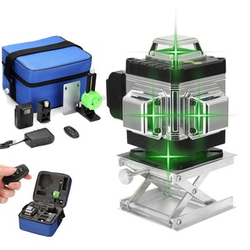 POZIOMICA LASEROWA LASER KRZYŻOWY 16 LINII SAMOPOZIOMUJĄCY 360° + 2xAKU