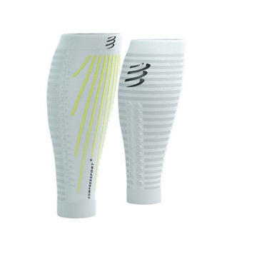 COMPRESSPORT Opaski kompresyjne na łydki R2 AERO white/safe yellow T3