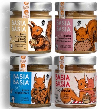 BASIA KREM MASŁO KOKOSOWE ORZECHOWE 2 rodzaje MIGDAŁOWE MIX 4szt 0,8KG