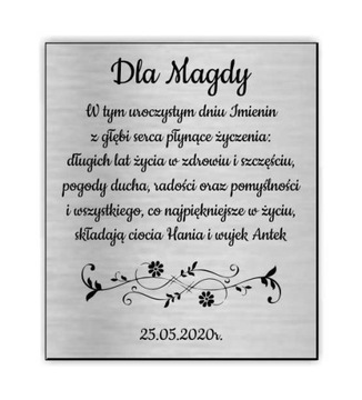 Tabliczka dedykacja do książki na Urodziny GRAWER