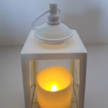 АЖУРНЫЙ ФОНАРЬ СО СВЕЧОЙ СВЕТОДИОДНОЙ, БЕЛАЯ НА АККУМУЛЯТОРНОЙ ВСТАВКЕ