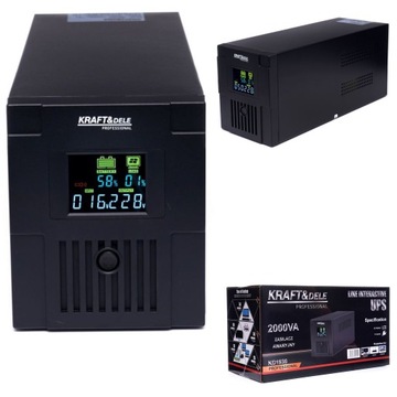 ZASILANIE UPS AWARYJNE 1200W LCD PIECA POMPY 2000VA WBUDOWANY AKUMULATOR