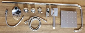HANSGROHE bateria prysznicowa + umywalkowa + DESZCZOWNICA kolumna KVADRATO