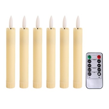 .6 Pieces LED Candles Flameless Taper ivorys white