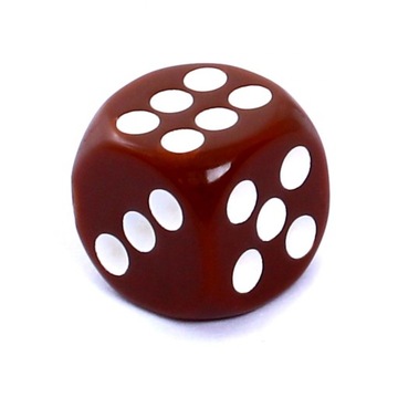 REBEL Kość K6 6 Ścian Oczka Brązowa 12mm