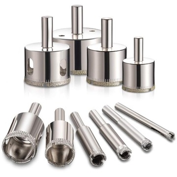 WIERTŁO OTWORNICE DIAMENTOWE DO GRESU PŁYTEK SZKŁA PROFI 6-68MM KORONKI