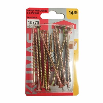 WKRĘTY DO MEBLI DREWNA WKRĘT MET 4,0x70 mm 14 szt