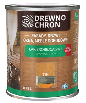 Drewnochron Lakierobejca do drewna 2w1 satyna tik 0,75l