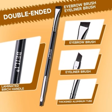 BEILI Скошенная двусторонняя кисть для подводки бровей и глаз с синтетическим ворсом.