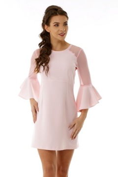Elegancka sukienka tiulowe wstawki, wesele, S