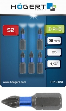 KOŃCÓWKA WKRĘTAKOWA UDAROWA PH3 25MM 5SZT