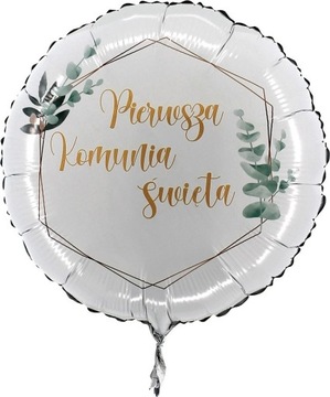 Balon foliowy Pierwsza Komunia Święta Eukaliptus