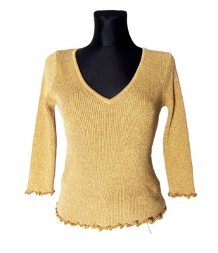 ZARA złoty sweter bluzka z połyskiem 34/36/38