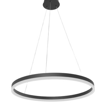 LAMPA SUFITOWA LED PLAFON WISZĄCA ŻYRANDOL ring + PILOT CZARNY