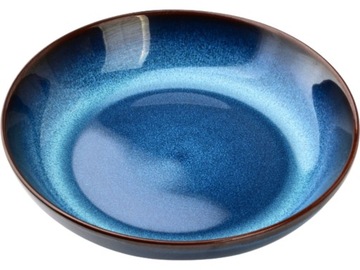 BASIC NATURE Ceramiczny TALERZ Głęboki Miska 780 ml 22 x 4,5 cm - NIEBIESKI