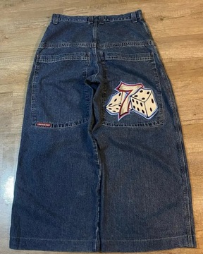 JNCO Baggy Jeans Hip Hop Rock Embroidery Pattern M