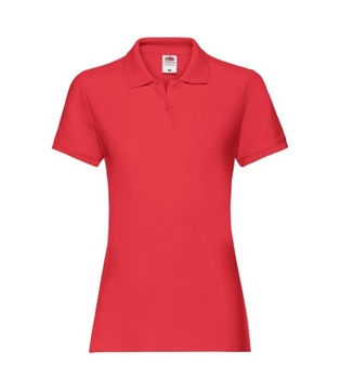 Damska Koszulka Polo Lady-Fit Premium Czerwona XS